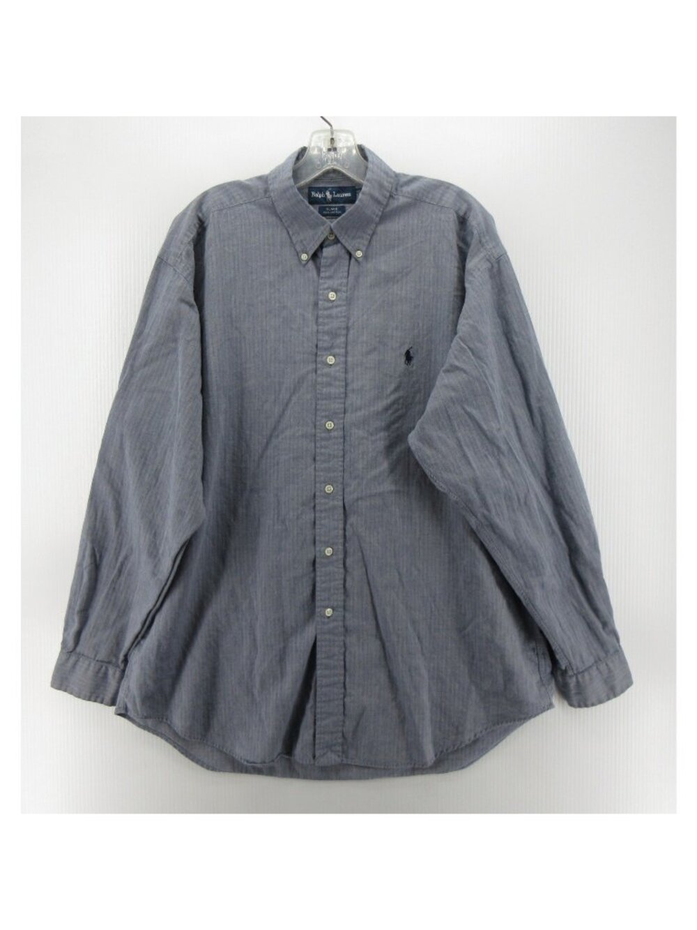 VINTAGE Ralph Lauren Shirt Large Blake Herringbone Button Down Pony